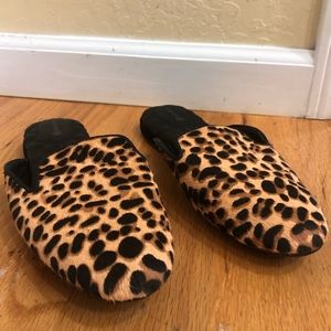 Birdies Size 8 Leopard Print Calf Hair Slide flats